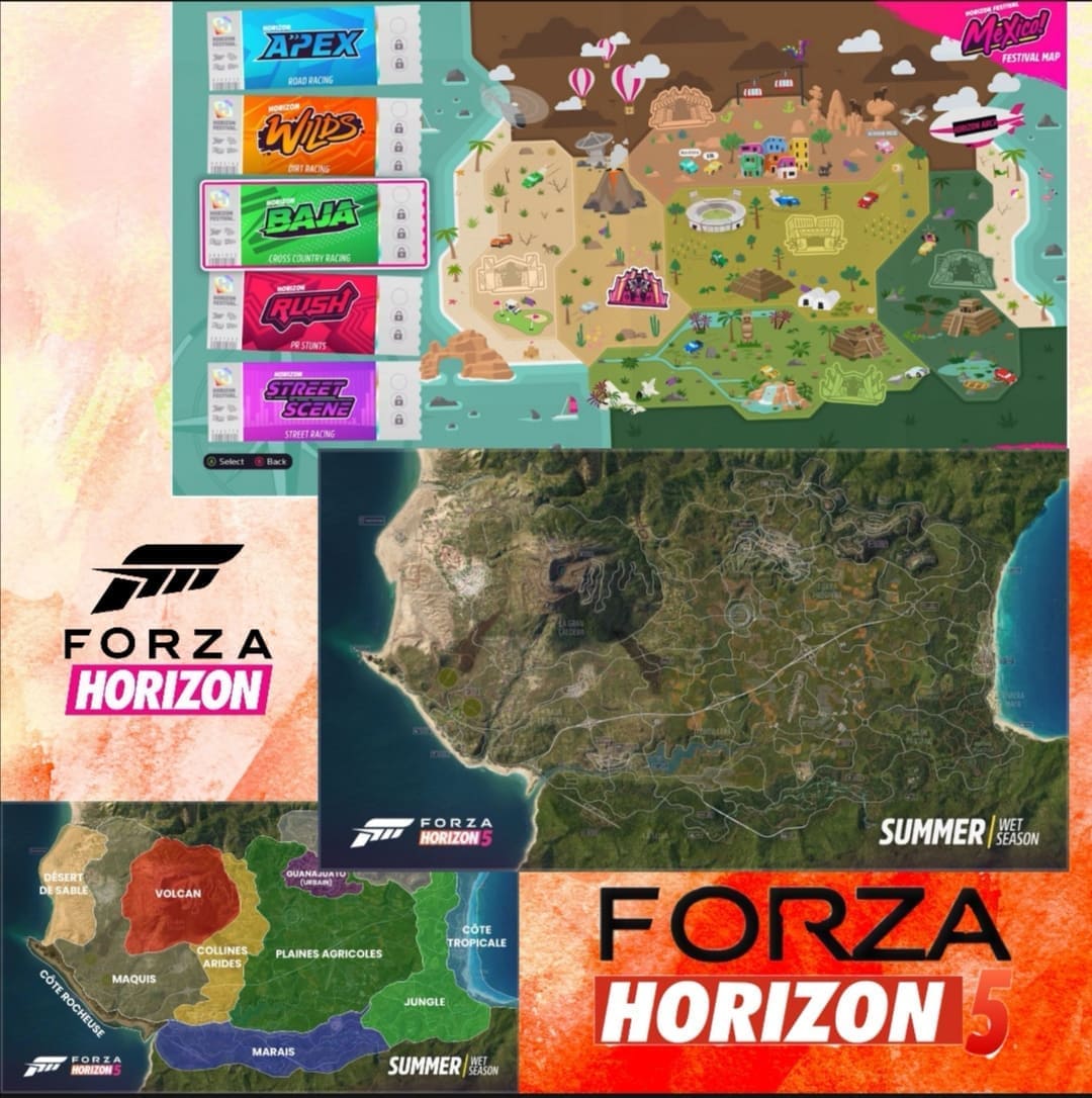 نقشه بازی فورزا هورایزن 5 از قسمت های قبلی سری بازی های فورزا اثر ت پلی‌گراند گیمز بزرگ تر است